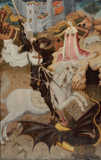 聖ジョージ、ドラゴンを殺す、1434-1435 作： Bernat Martorell the Elder