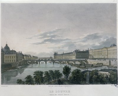 ポンまたはパステルレデザール、パリ、1832年（カラー彫刻） 作： Bernhard Schmidt