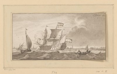 アイ川に浮かぶ軍艦 作： Bernhard Schreuder