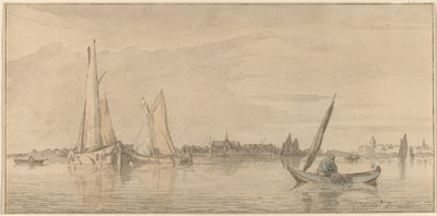 町のある川、1775年。 作： Bernhard Schreuder