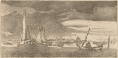町のある川、1775年。 作： Bernhard Schreuder