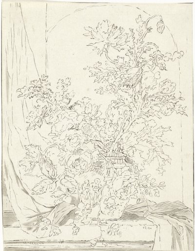 ニッチ用の花瓶と花 作： Bernhard Schreuder