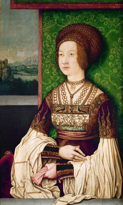 ビアンカマリアスフォルツァの肖像1472-1510、マクシミリアン1世の2番目の妻、神聖ローマ皇帝 作： Bernhard Strigel