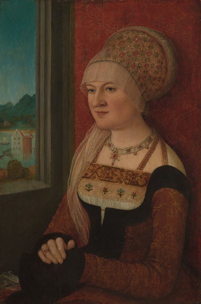 女性の肖像、c.1510-15（リンデンの油） 作： Bernhard Strigel