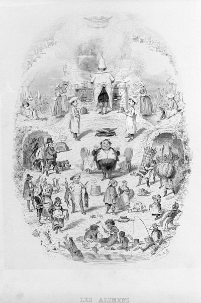 食べ物：ブリヤ-サヴァランの料理と様々な調理法 ベルタルのイラスト入り。1840年パリ。 作： Bertall