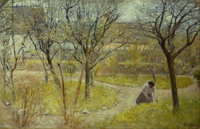 庭の春の日 作： Bertha Wegmann