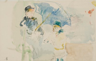 ニースのビーチで 作： Berthe Morisot