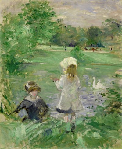 湖のほとり 作： Berthe Morisot