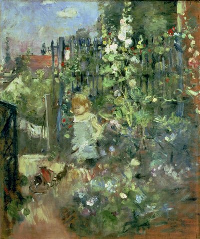 ホリーホックの子、1881年 作： Berthe Morisot
