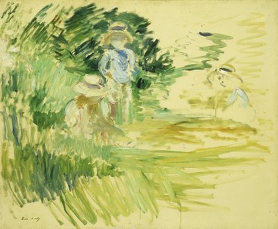 湖畔の子供たち。湖のそばの子供たち、1894 作： Berthe Morisot