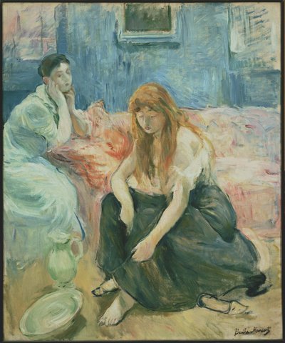 体を洗う二人の女性 作： ベルト・モリゾ