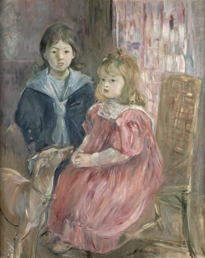 画家のいとこ、ガブリエルトーマスの子供、チャーリーとジーニートーマスの二重の肖像画、1894 作： Berthe Morisot