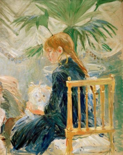 犬と少女（2番目のフラグメント） 作： Berthe Morisot