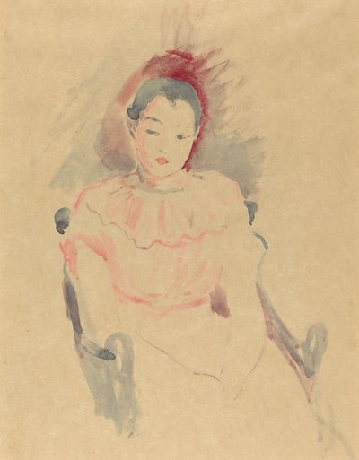 座っている女の子 作： Berthe Morisot