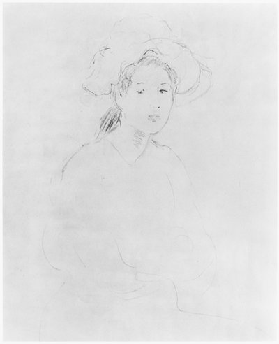 女性の頭（Verso）（383972 Rectoを参照）1893 作： Berthe Morisot