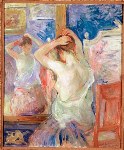 鏡の前 作： Berthe Morisot