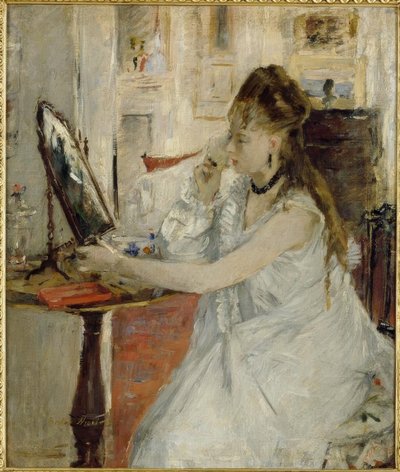 Jeune femme se poudrant（若い女性が粉末化） 作： Berthe Morisot