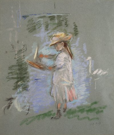レイクサイドのピンクのジュリー 作： Berthe Morisot