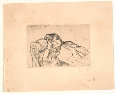 ソファに横たわる女性（ジャンヌ・マリー） 作： Berthe Morisot