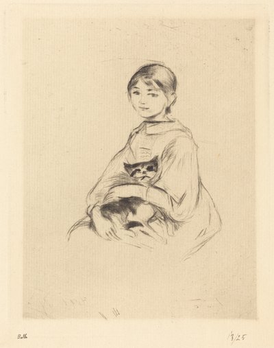 猫と少女 作： Berthe Morisot
