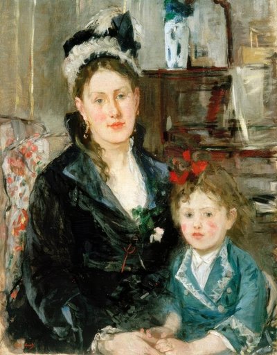 ブールジャーさんと彼女の娘 作： Berthe Morisot