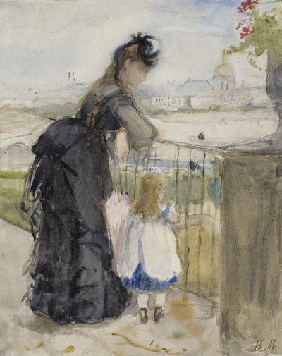 バルコニーで、1871-72 作： Berthe Morisot