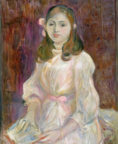 ジュリー・マネの肖像（1878-1966）本を持っている、1889 作： Berthe Morisot