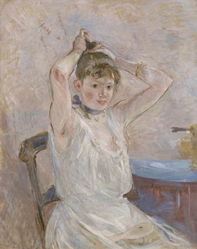 お風呂、1885-86 作： Berthe Morisot