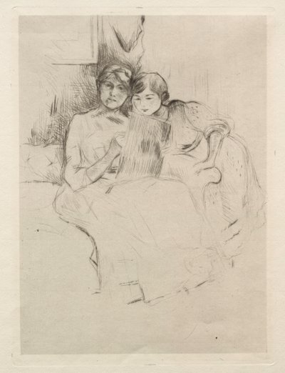 ドローイング・レッスン（ベルト・モリゾと娘のドローイング） 作： Berthe Morisot
