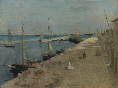 シェルブールの港、1871 作： Berthe Morisot