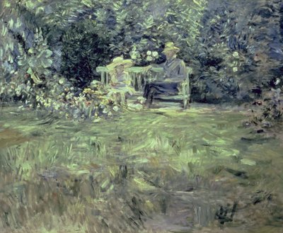 庭でのレッスン、1886 作： Berthe Morisot