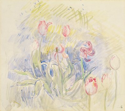 チューリップ、1890 作： Berthe Morisot