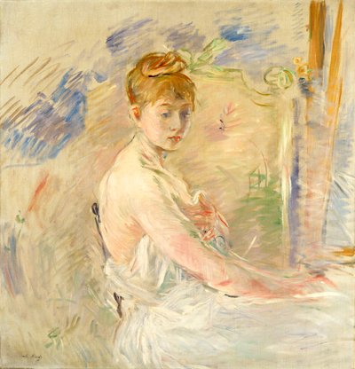 起き上がる若い女の子 作： Berthe Morisot
