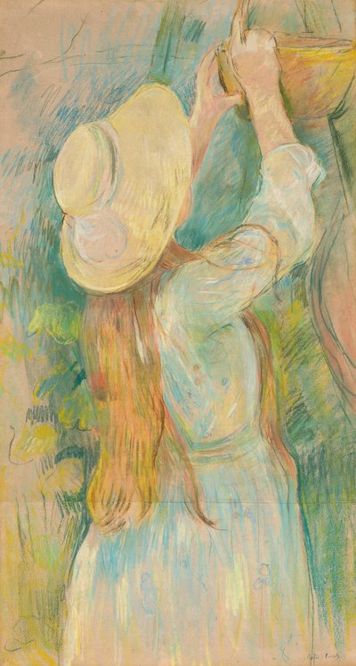 かごを持つ少女 作： Berthe Morisot
