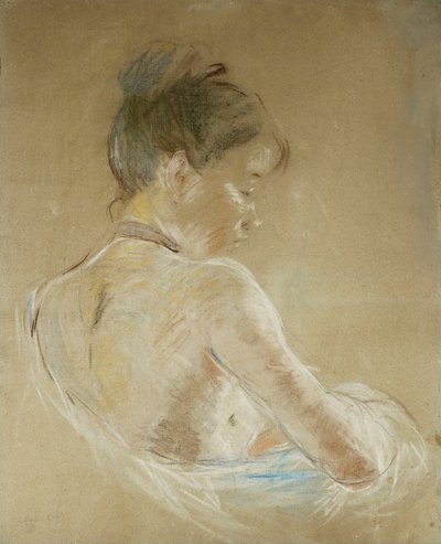 裸の肩を持つ少女;裸の肩を持つ少女、1885 作： Berthe Morisot
