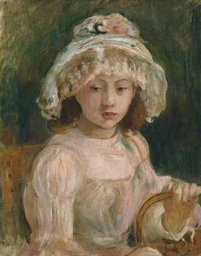 帽子をかぶった少女 作： Berthe Morisot