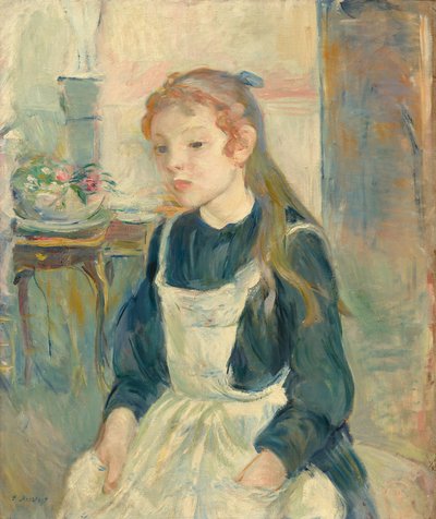 エプロンの少女 作： Berthe Morisot
