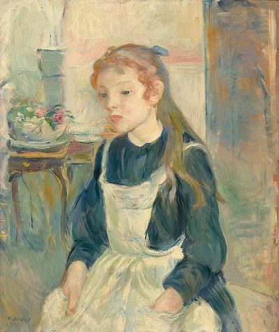 エプロンを持った少女 作： Berthe Morisot