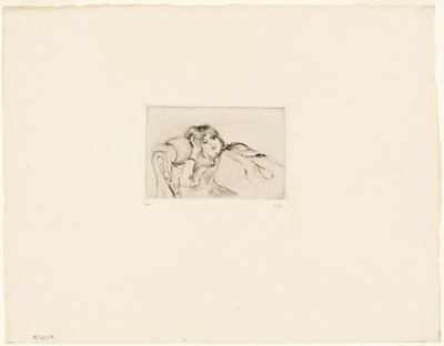 休息する若い女性 作： Berthe Morisot