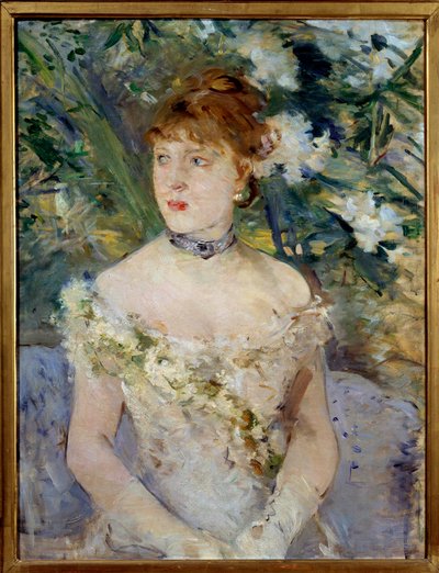 ベルトモリゾによるボールトイレ絵の若い女性 作： Berthe Morisot
