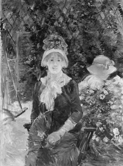 庭の若い女性 作： Berthe Morisot