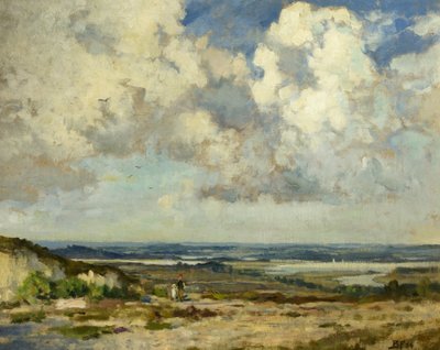 ドーセット州パーベック・ヒルズにて 作： Bertram Priestman