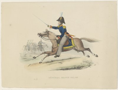 ベルギー少佐、1830年 ベルギー少将 (オブジェクトのタイトル) ベルギーの衣装：古代と現代、軍事、市民、宗教、1830年（シリーズタイトル） 作： Bertrand