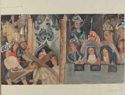 十字架の駅 No. 7: 二度目に倒れるイエス、c. 1936年。 作： Beulah Bradleigh