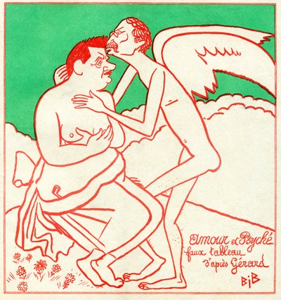 エドゥアール・ヘリオとレオン・ブルム（『ル・シャリヴァリ』にて 作： Bib (1856 1946)