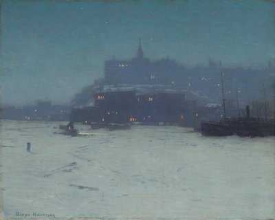 港からのケベック、1910年頃 作： Lowell Birge Harrison
