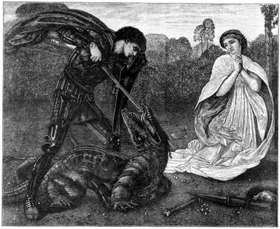 セントジョージとドラゴン、1930年代。 作： Birket Foster