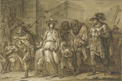 ユリウス・サビヌスとエッポニーナは二人の子供と共にローマで捕らえられた 作： Blaise Nicolas Lesueur