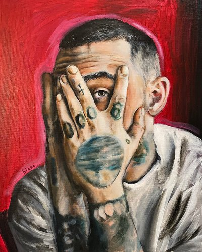 Mac Miller, c.2020 (Acrílico sobre tela) 作： Blake Munch