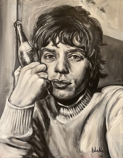 ミック・ジャガー、2021年頃（キャンバスにアクリル） 作： Blake Munch